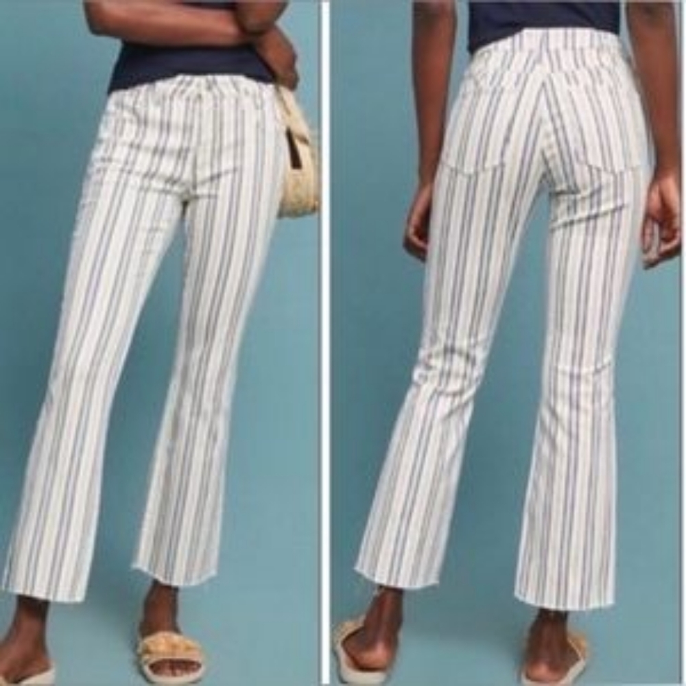 Pilcro and the Letterpress White Pinstripe Bootcut Pants
